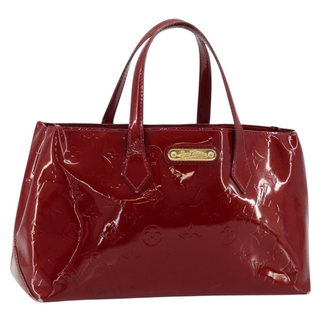 Louis Vuitton Wilshire PM Monogram Vernis Pomme D'amour Hand Bag: Louis Vuitton Wilshire PM Monogram Vernis Pomme D'amour Hand Bag This Louis Vuitton Monogram Vernis Wilshire PM handbag in Pomme D'amour patent leather offers a stylish and compact design. It features