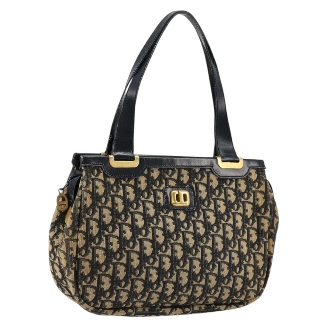 Christian Dior Trotter Canvas Navy Gold Women Handbag France: Christian Dior Trotter Canvas Navy Gold Women Handbag France This Christian Dior Trotter Canvas handbag features a navy and gold color scheme and is crafted from the brand's signature Trotter canvas. 