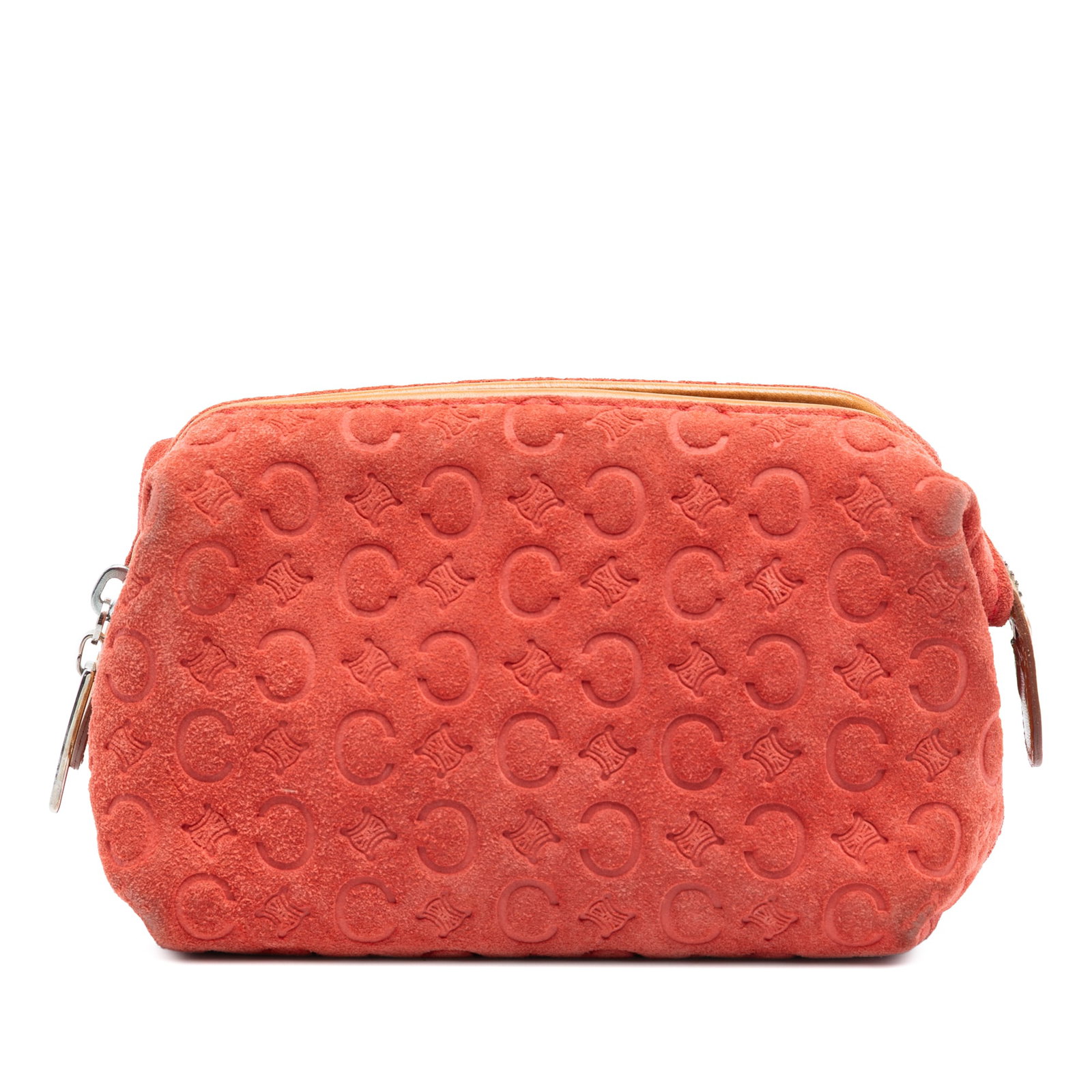 C Macadam Orange Suede Leather Pouch by Celine with Calf Trim (1 of 7)