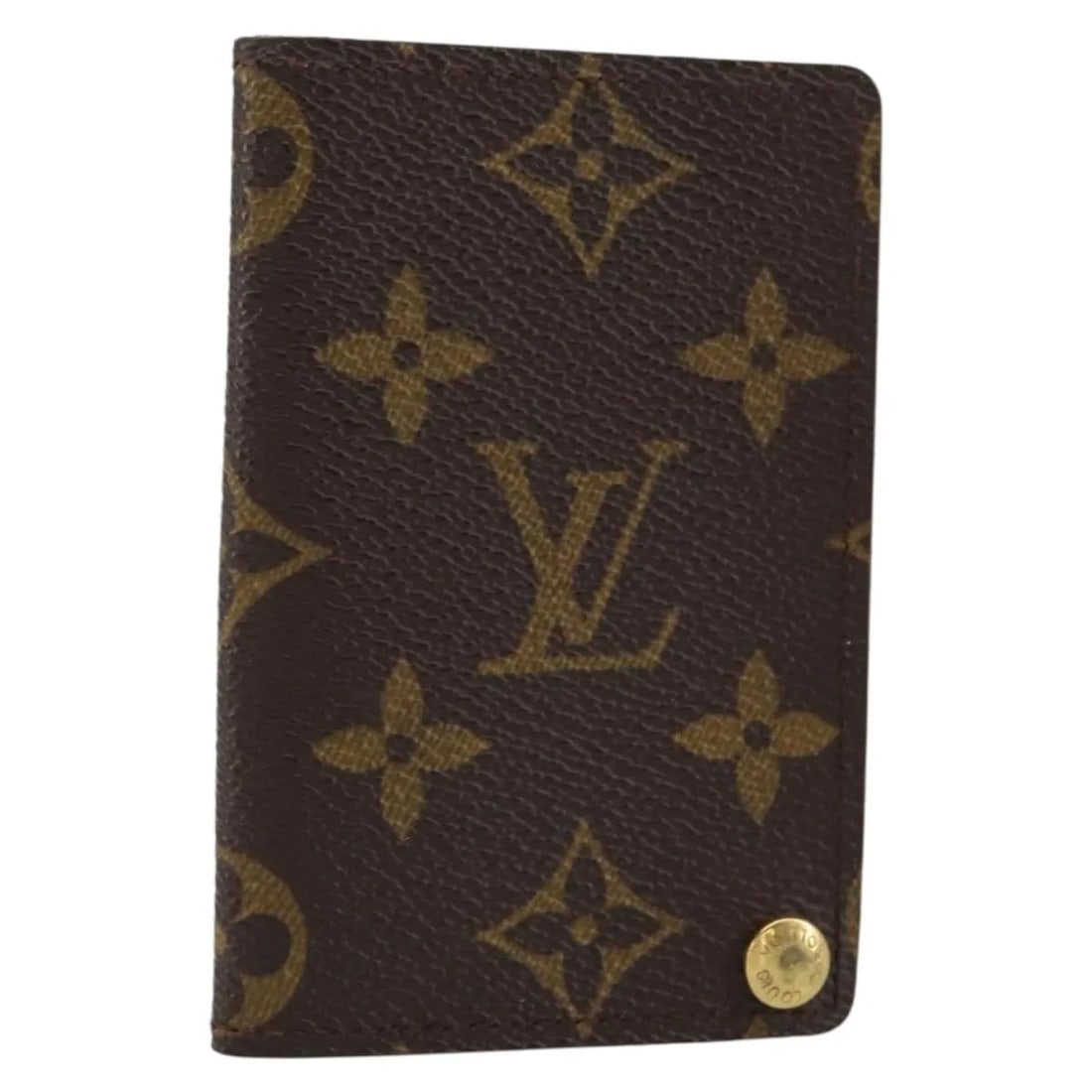 Louis Vuitton Monogram Canvas Card Case Porte Cartes Pression: Louis Vuitton Monogram Canvas Card Case Porte Cartes Pression This Louis Vuitton Porte Cartes Pression card case is crafted from monogram canvas in brown, designed for unisex use. It holds cards secur