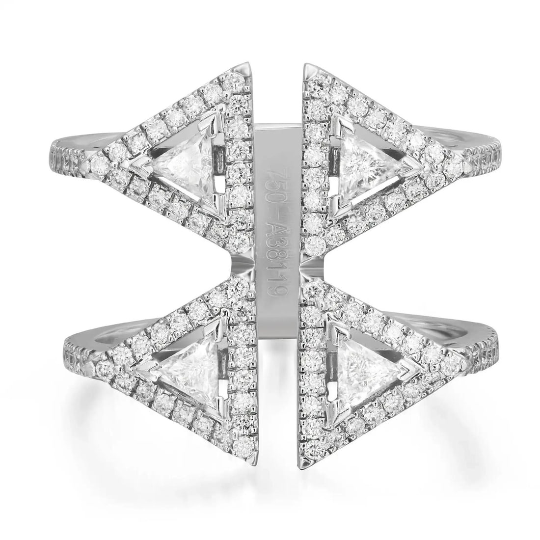 Messika Thea Toi & Moi 0.71Ctw Diamond Ring 18K White Gold Size 53: Messika Thea Toi & Moi 0.71Ctw Diamond Ring 18K White Gold Size 53 Discover the elegance of the Messika Thea Toi & Moi diamond double ring, meticulously crafted from 18K white gold. This stylish band 