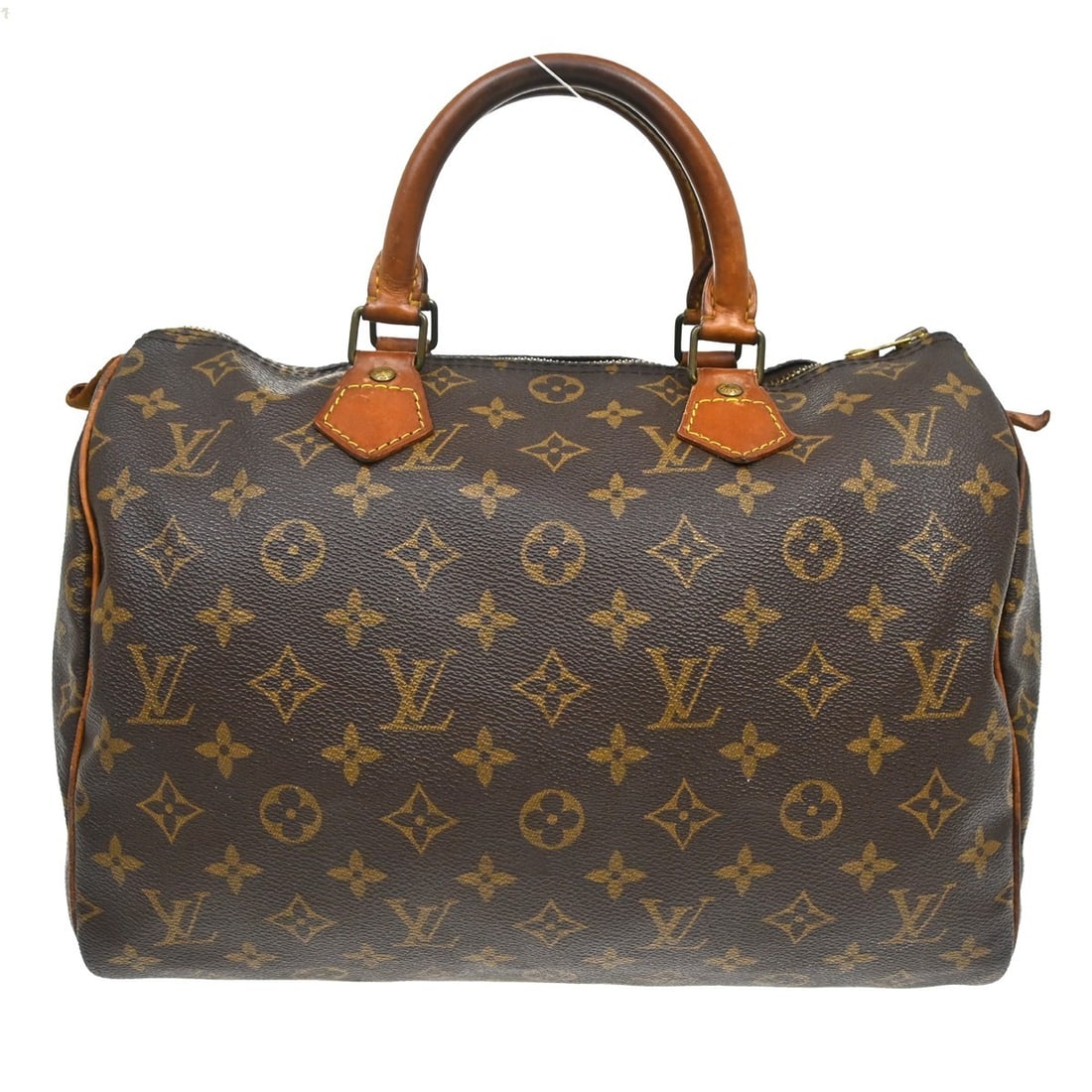 Louis Vuitton Speedy 30 Monogram Canvas Satchel M41526: Louis Vuitton Speedy 30 Monogram Canvas Satchel M41526 Vintage Louis Vuitton Speedy 30 handbag in Monogram canvas with leather double handles and a zip closure. This women's satchel/top handle bag fea