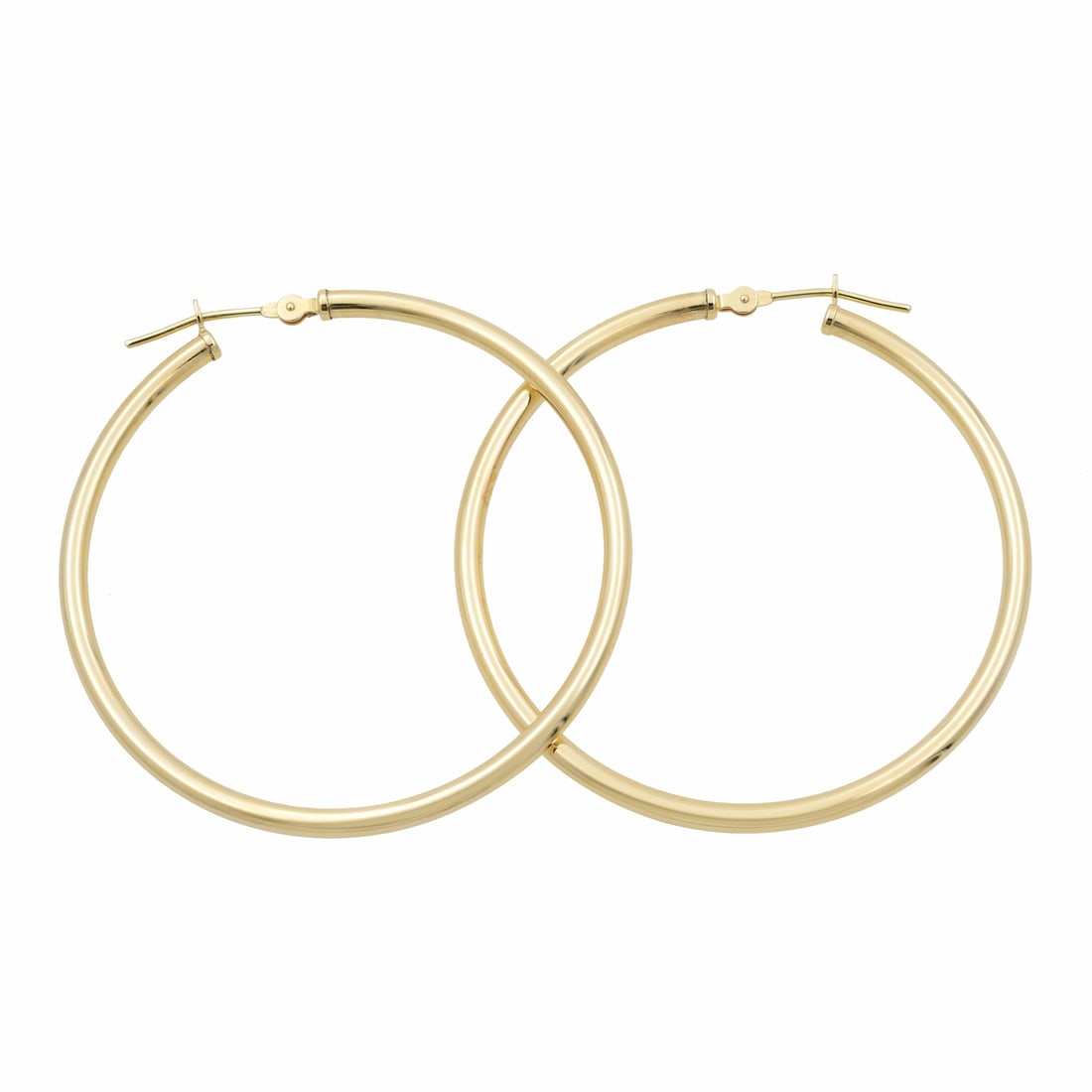 Rachel Koen 14K Yellow Gold Medium Hoop Earrings 1.75in Classic Design: Rachel Koen 14K Yellow Gold Medium Hoop Earrings 1.75in Classic Design Elevate your jewelry collection with these elegant 14K Yellow Gold Medium Hoop Earrings, measuring 1.75 inches in diameter. Craft