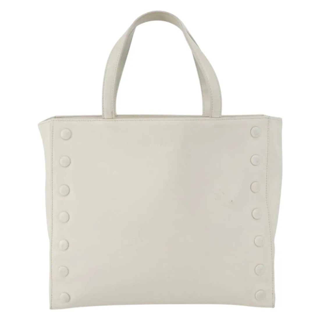 White Leather Celine Women's Bag 28cm Italian Made: White Leather Celine Women's Bag 28cm Italian Made This Celine handbag is crafted from white leather and designed for women. Made in Italy, it features a spacious interior and classic silhouette. The 