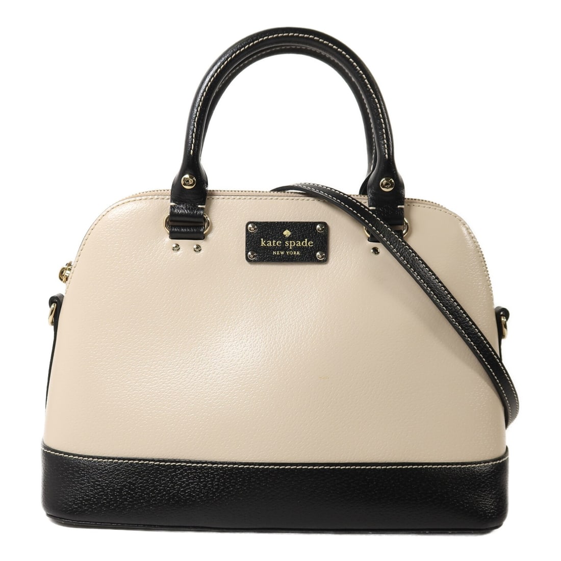 Kate Spade beige black calfskin 2 way shoulder bag (1 of 16)