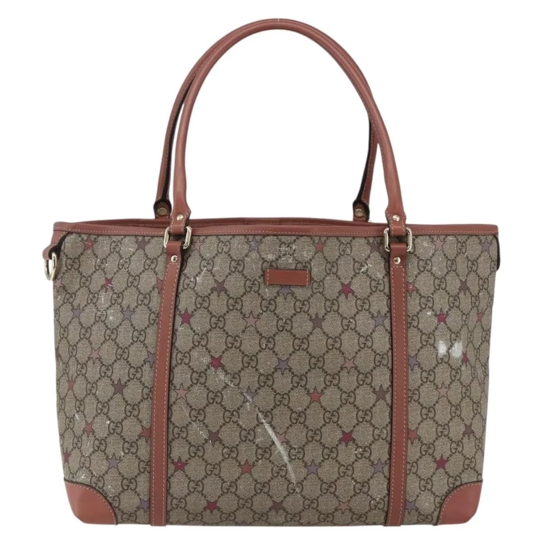 Gucci Joy Plus Beige Canvas and Leather Tote Bag 35x25x13cm: Gucci Joy Plus Beige Canvas and Leather Tote Bag 35x25x13cm Gucci Joy Plus Tote crafted from beige coated canvas with leather accents. This female handbag features a structured design with slight sign