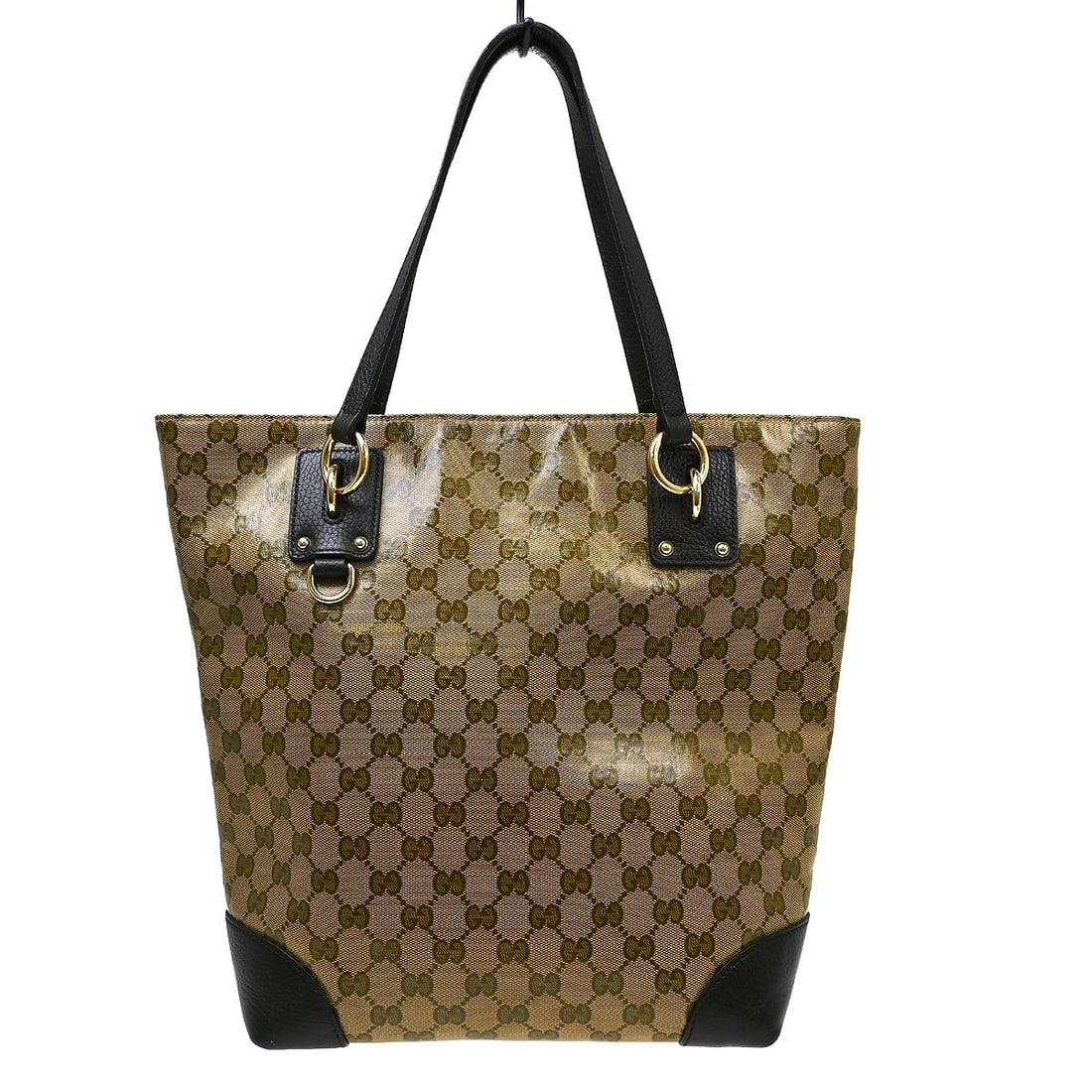 Gucci GG Large Beige PVC Leather Zip Tote Bag: Gucci GG Large Beige PVC Leather Zip Tote Bag Vintage Gucci GG tote handbag in beige PVC and leather with a zip closure and leather handles. The bag features the Gucci GG pattern, a beige lining, and 