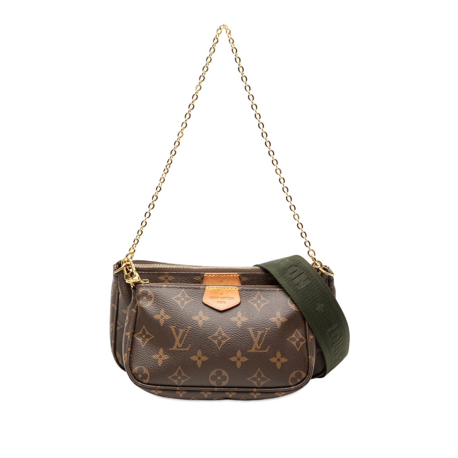 Louis Vuitton Multi Pochette Monogram Canvas Brown Bag: Louis Vuitton Multi Pochette Monogram Canvas Brown Bag The Louis Vuitton Monogram Multi Pochette Accessoires is a versatile bag crafted from signature monogram canvas. It features a detachable chain l