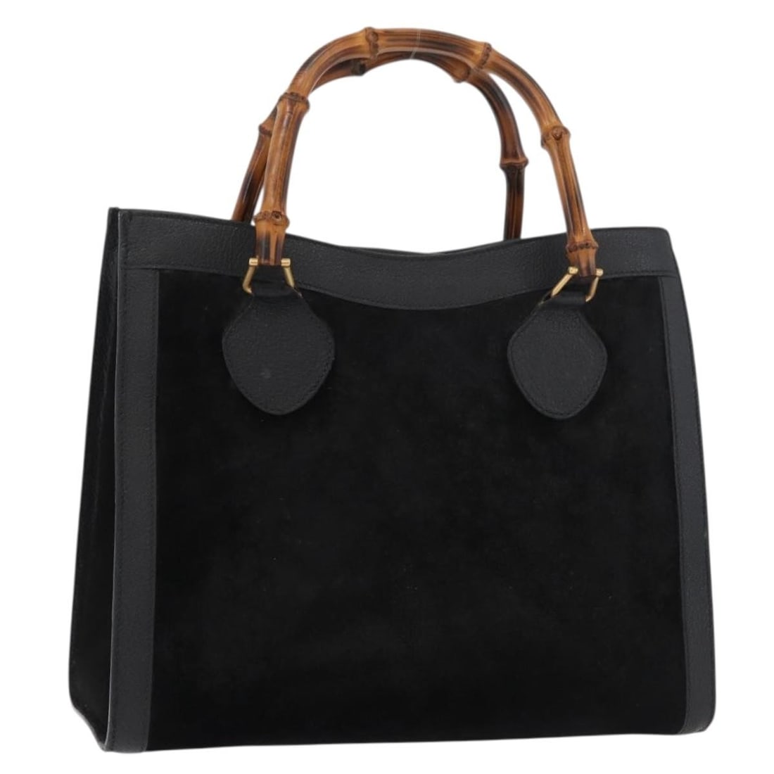 Gucci Bamboo suede black gold handbag 002 1196 0260 Italy: Gucci Bamboo suede black gold handbag 002 1196 0260 Italy This GUCCI Bamboo handbag features luxurious black suede leather with gold-tone accents. Crafted in Italy, the bag offers a spacious interior 