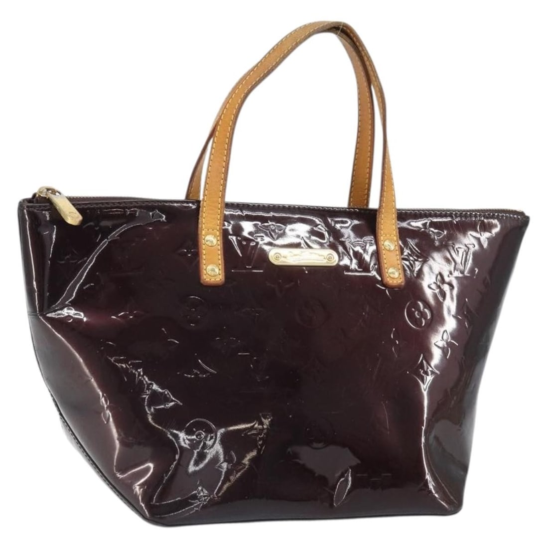 Louis Vuitton Bellevue PM Amarante Patent Leather Monogram Handbag M93585: Louis Vuitton Bellevue PM Amarante Patent Leather Monogram Handbag M93585 This Louis Vuitton Monogram Vernis Bellevue PM handbag in Amarante features a patent leather exterior with gold-tone hardware.