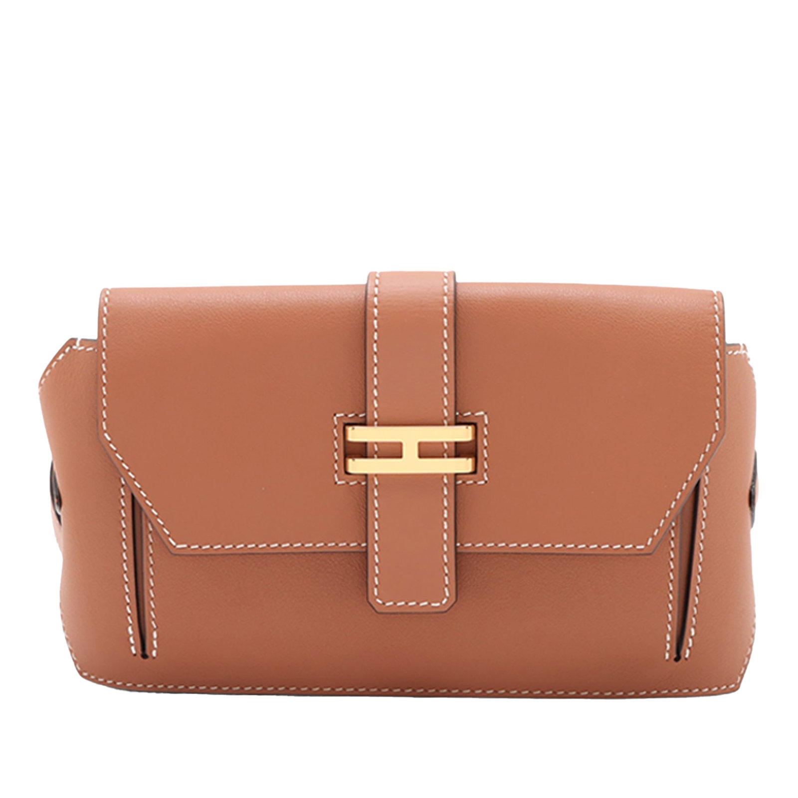 Hermes Elan Pocket 24 Gold Leather Waist Bag: Hermes Elan Pocket 24 Gold Leather Waist Bag The Hermes Swift Elan Pocket 24 Belt Bag features a Gold-colored Swift leather body with an adjustable flat waist strap and a front flap secured by a pull-