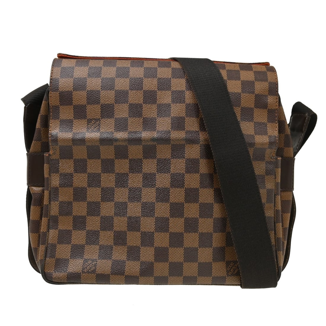 Louis Vuitton Naviglio Damier Ebene Canvas Shoulder Bag N45255: Louis Vuitton Naviglio Damier Ebene Canvas Shoulder Bag N45255 Vintage Louis Vuitton Naviglio shoulder bag in Damier Ebene canvas with leather trim and an adjustable shoulder strap. The bag features a