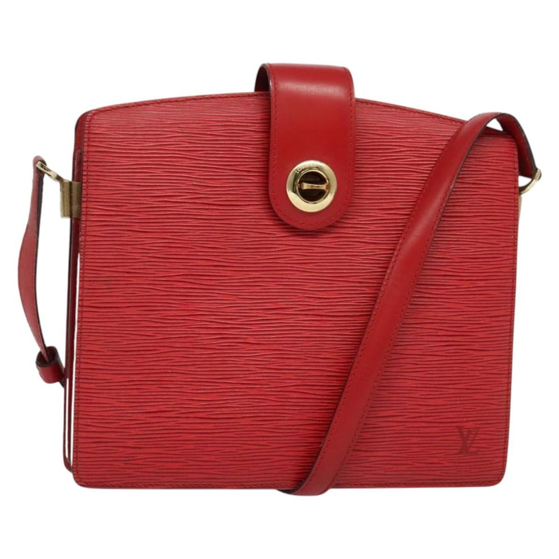 LOUIS VUITTON Epi Capuchin Shoulder Bag Red M52347 Auth France (1 of 18)