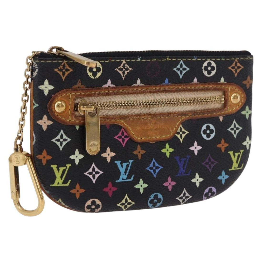 Louis Vuitton M60031 Monogram Multicolor Coin Purse Black (1 of 18)