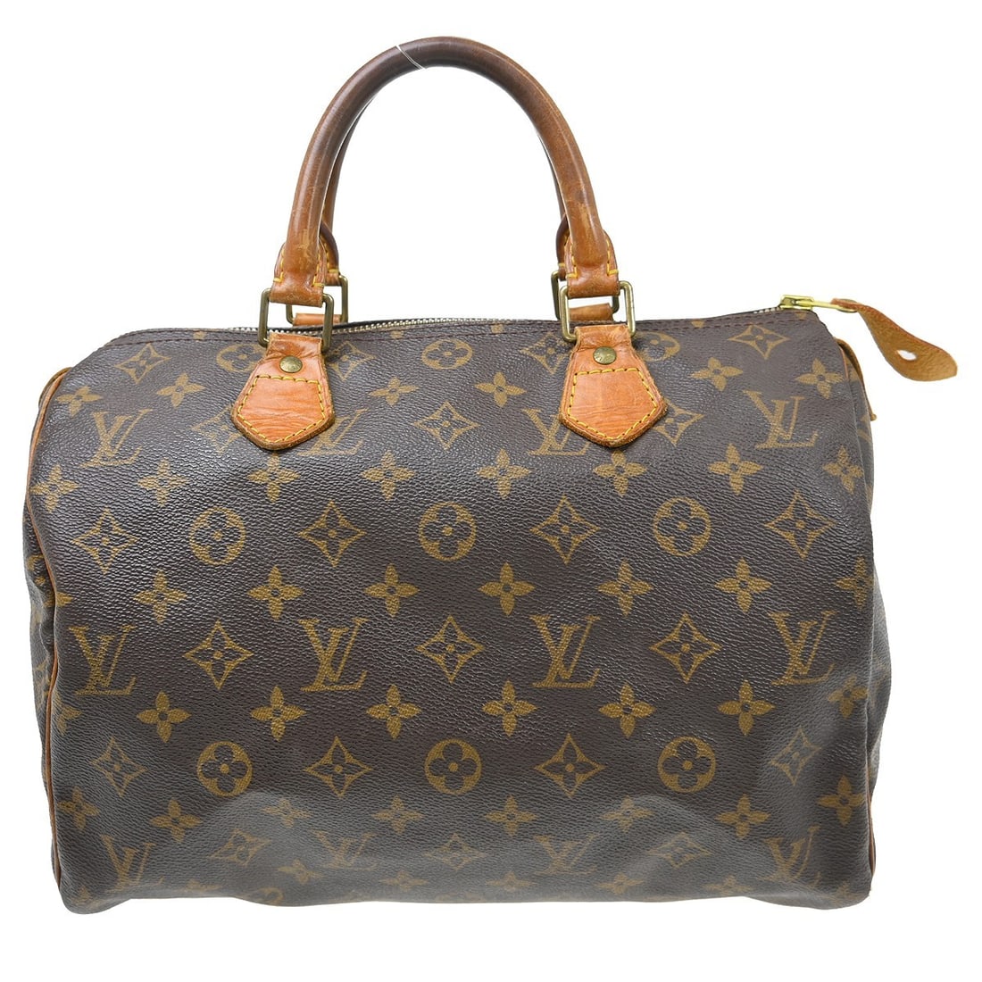 Louis Vuitton Speedy 30 Monogram Canvas Satchel M41526: Louis Vuitton Speedy 30 Monogram Canvas Satchel M41526 Vintage Louis Vuitton Speedy 30 handbag in Monogram canvas with leather double handles and a zip closure. This satchel-style top handle bag featu