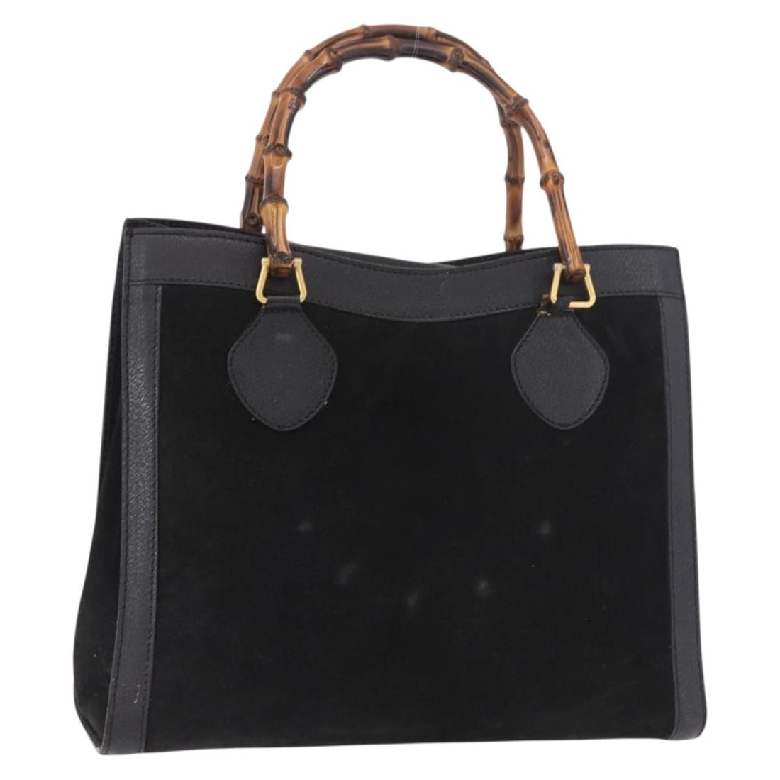 Gucci 002 1096 0260 Bamboo Suede Handbag Black Gold: Gucci 002 1096 0260 Bamboo Suede Handbag Black Gold Gucci bamboo hand bag in black suede with gold-tone accents. Made in Italy, this women's bag is identified by product line 002 1096 0260. It is a he