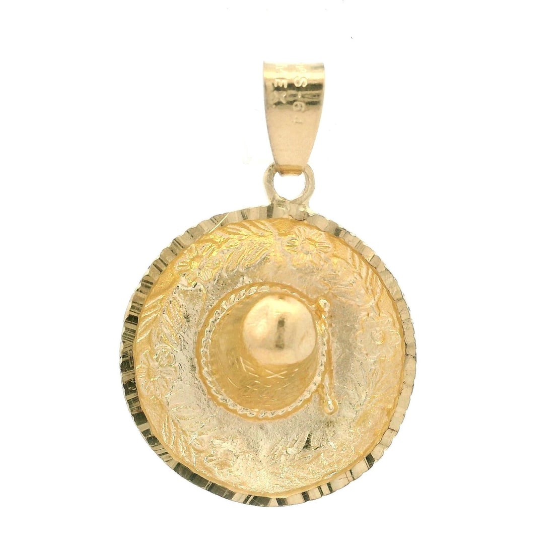 14k Yellow Gold Sombrero Hat Charm Pendant Mexico: 14k Yellow Gold Sombrero Hat Charm Pendant Mexico This exquisite charm pendant features a detailed sombrero hat design, crafted from solid 14k yellow gold. Weighing 3.69 grams, it is a stylish and uni