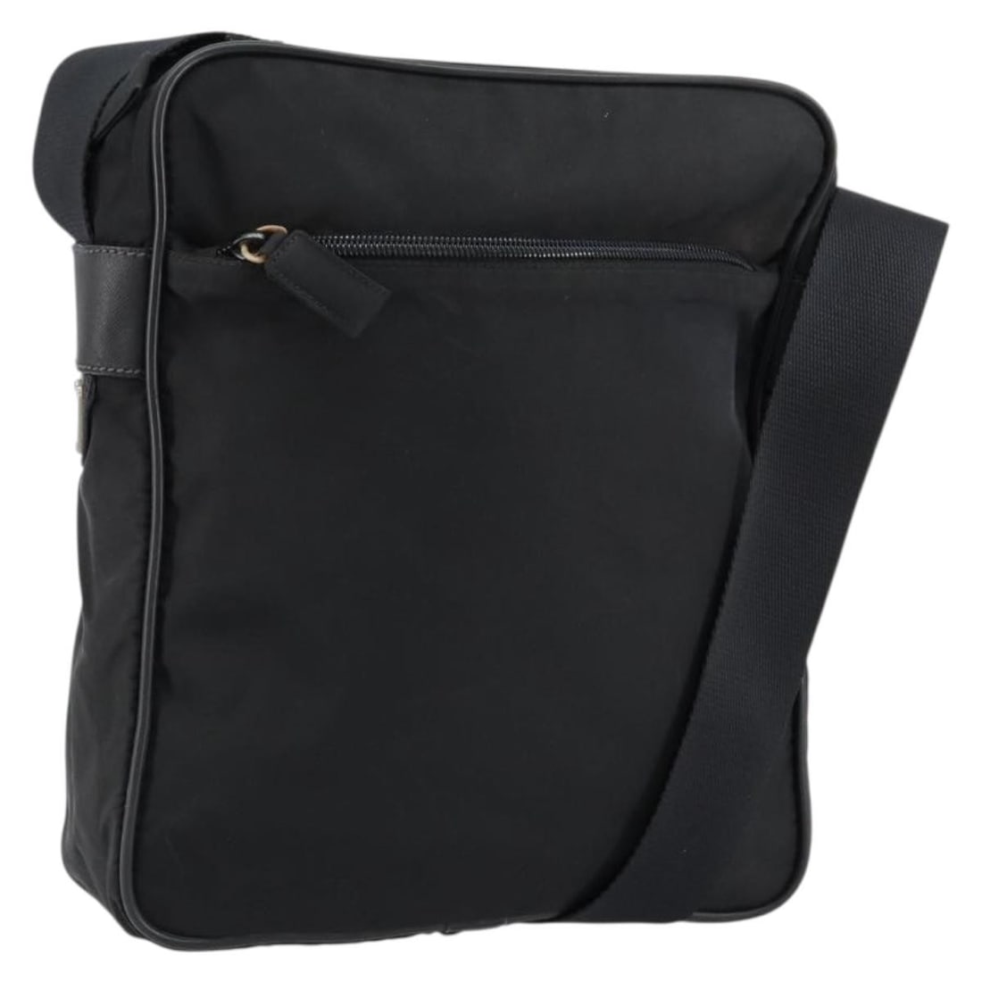 PRADA Black Silver Nylon Shoulder Bag Auth 154524 Italy (1 of 18)