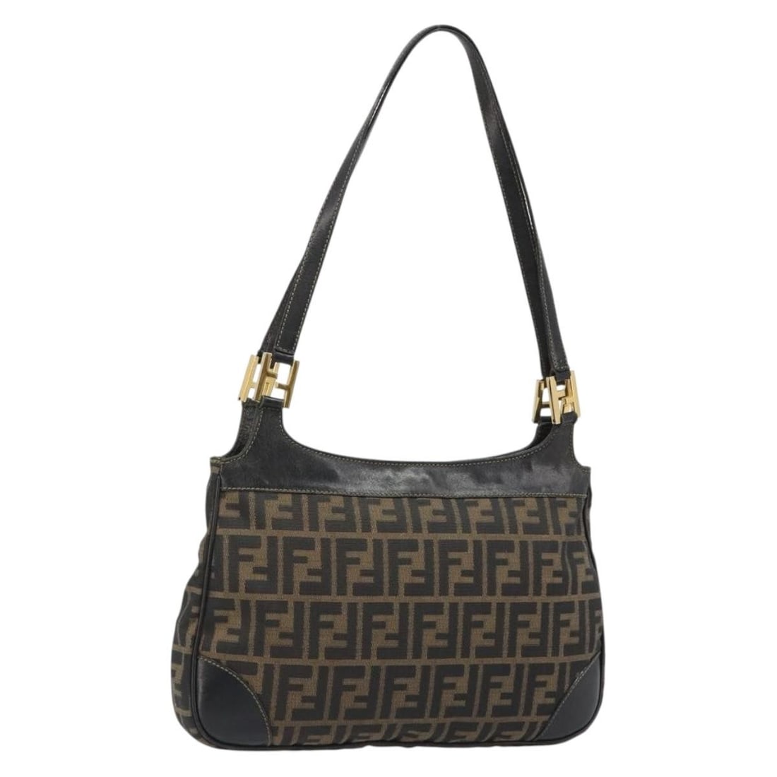 FENDI Black Brown Zucca Canvas Tote Handbag Made in Italy: FENDI Black Brown Zucca Canvas Tote Handbag Made in Italy Authentic FENDI tote bag in black and brown Zucca canvas. This women's bag is made in Italy and features a slim tote silhouette with a 12.6 in