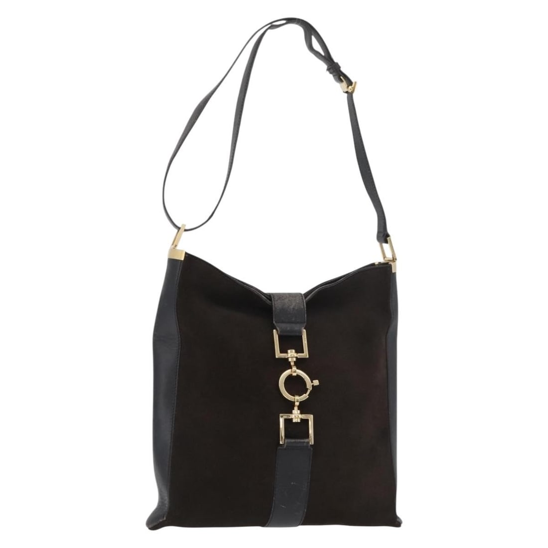 Gucci Suede Brown Gold Shoulder Bag 001 4051 Italy: Gucci Suede Brown Gold Shoulder Bag 001 4051 Italy This Gucci shoulder bag features a brown and gold suede exterior, offering a classic and elegant look. The bag is crafted in Italy and is designed fo