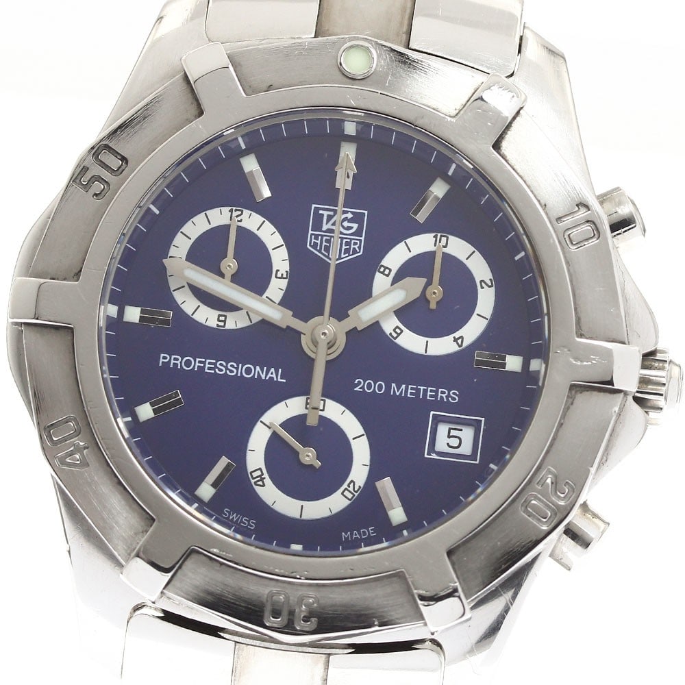 TAG Heuer Exclusive 2000 CN111G Stainless Steel Quartz Chronograph Date Watch: TAG Heuer Exclusive 2000 CN111G Stainless Steel Quartz Chronograph Date Watch This TAG HEUER Exclusive 2000 Chronograph Date Quartz Men's Watch features a stainless steel case and bracelet with a stri