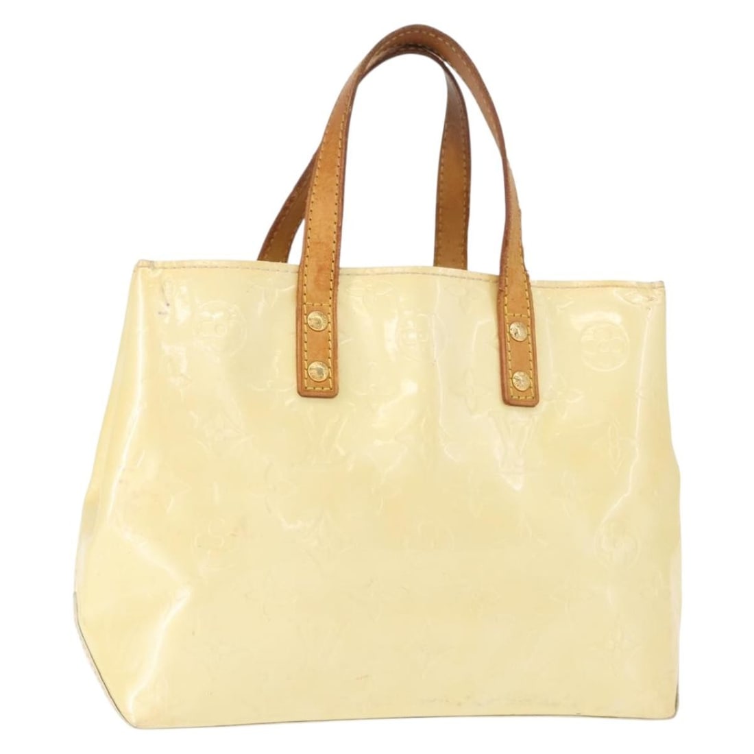 LOUIS VUITTON Monogram Vernis Reade PM Handbag Perle M91336 Auth: LOUIS VUITTON Monogram Vernis Reade PM Handbag Perle M91336 Auth This Louis Vuitton Monogram Vernis Reade PM Hand Bag in Perle is a stylish accessory that showcases the iconic craftsmanship of the bra