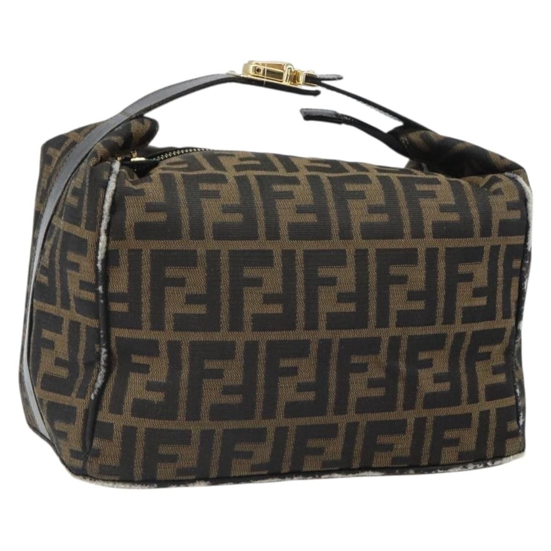 Fendi Zucca Canvas Black Brown Vanity Handbag Italian Designer Purse: Fendi Zucca Canvas Black Brown Vanity Handbag Italian Designer Purse This FENDI Zucca Canvas Vanity Hand Bag is crafted in black and brown Zucca canvas and features a classic silhouette. Designed for 