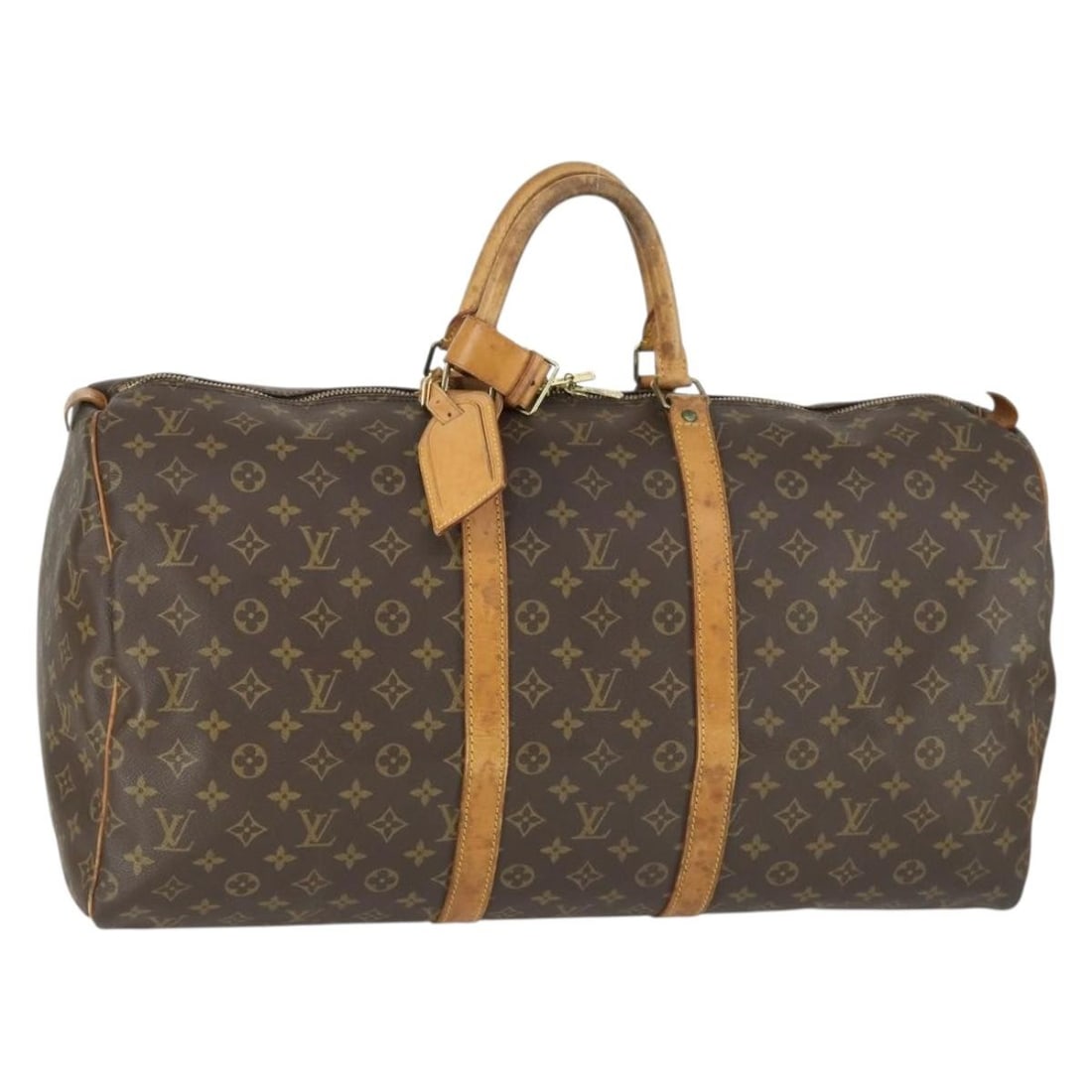 Louis Vuitton M41424 Keepall 55 Monogram Canvas Boston Bag: Louis Vuitton M41424 Keepall 55 Monogram Canvas Boston Bag Louis Vuitton Keepall 55 Boston bag in Monogram canvas, model M41424, made in France. This women's travel bag includes a name tag and powanie