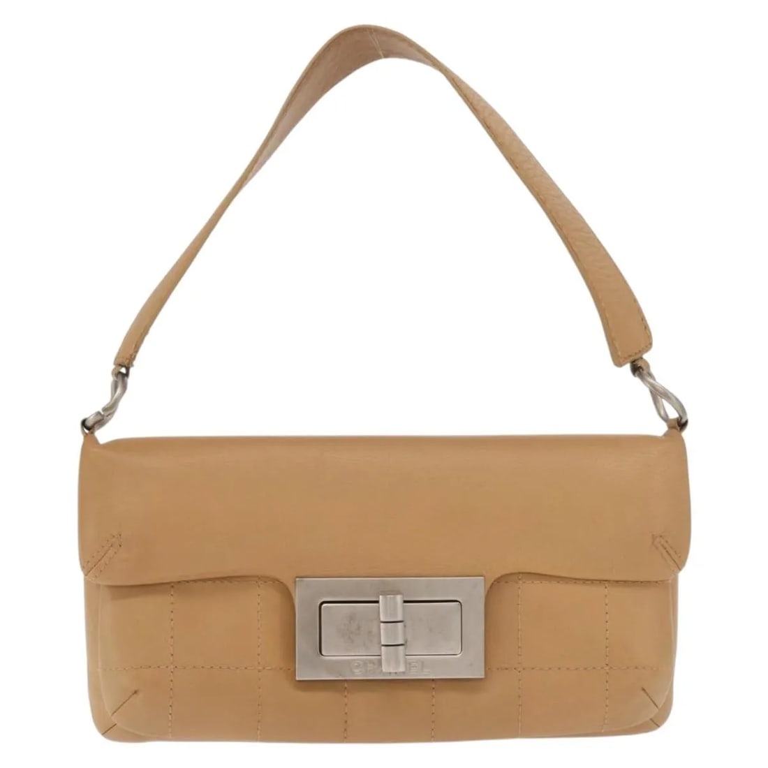 Chanel Giant Mademoiselle Lock Beige Quilted Leather Shoulder Bag (1 of 18)