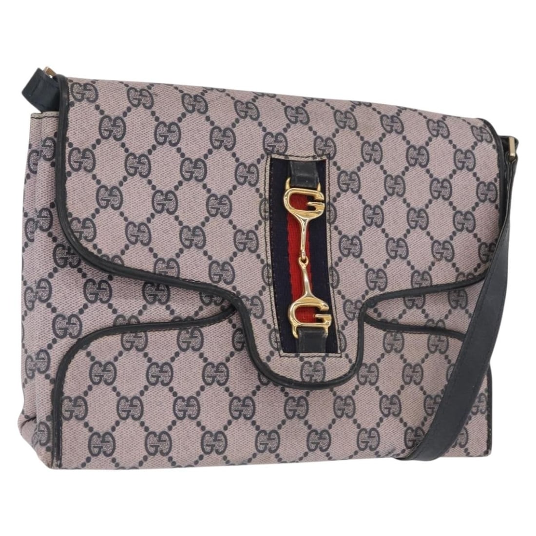 Gucci GG Supreme Sherry Line Navy Red Shoulder Bag: Gucci GG Supreme Sherry Line Navy Red Shoulder Bag This GUCCI GG Supreme Sherry Line shoulder bag features a classic navy and red color scheme crafted from PVC leather and GG canvas. The bag is design
