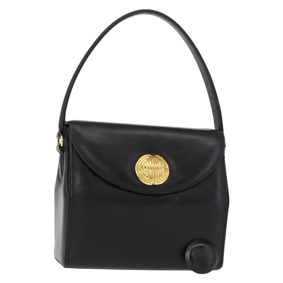 GIVENCHY Black Gold Leather Hand Bag Auth: GIVENCHY Black Gold Leather Hand Bag Auth This GIVENCHY handbag is a stylish accessory crafted from premium black leather with elegant gold accents. With approximate dimensions of 7.5 inches in length