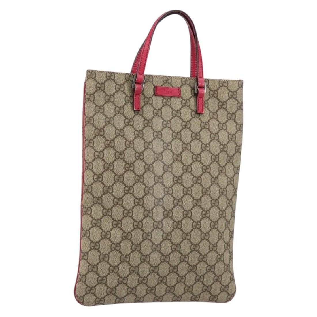 GUCCI GG Supreme Beige PVC Hand Bag 117551 Auth Italy: GUCCI GG Supreme Beige PVC Hand Bag 117551 Auth Italy This authentic GUCCI GG Supreme Hand Bag showcases a stylish design crafted from durable PVC leather in a sophisticated beige color. With dimensio