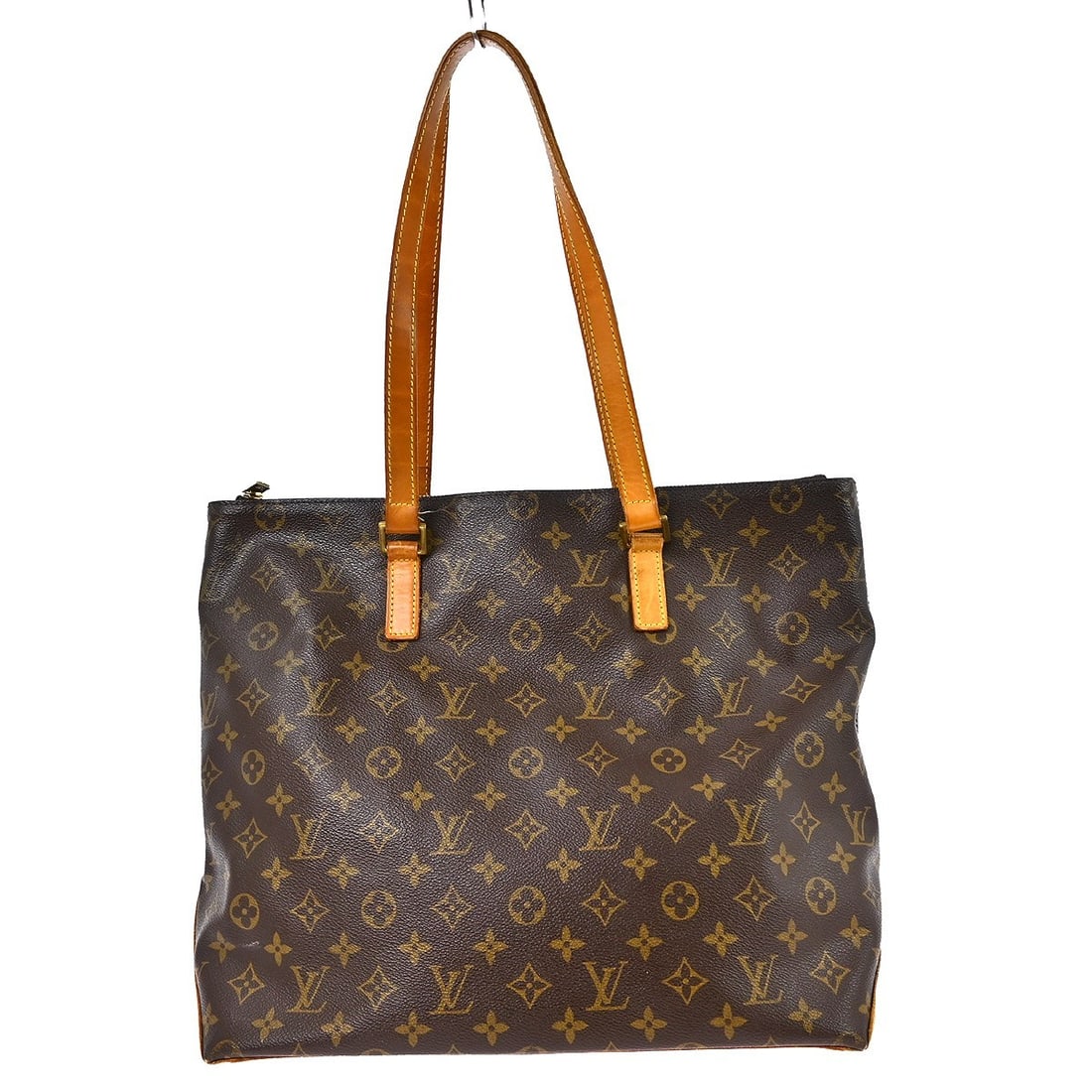 Louis Vuitton Cabas Mezzo Monogram Canvas Tote M51151 Brown: Louis Vuitton Cabas Mezzo Monogram Canvas Tote M51151 Brown Vintage Louis Vuitton Cabas Mezzo tote bag in brown Monogram canvas and leather with double handles and a zip closure. The bag features a br
