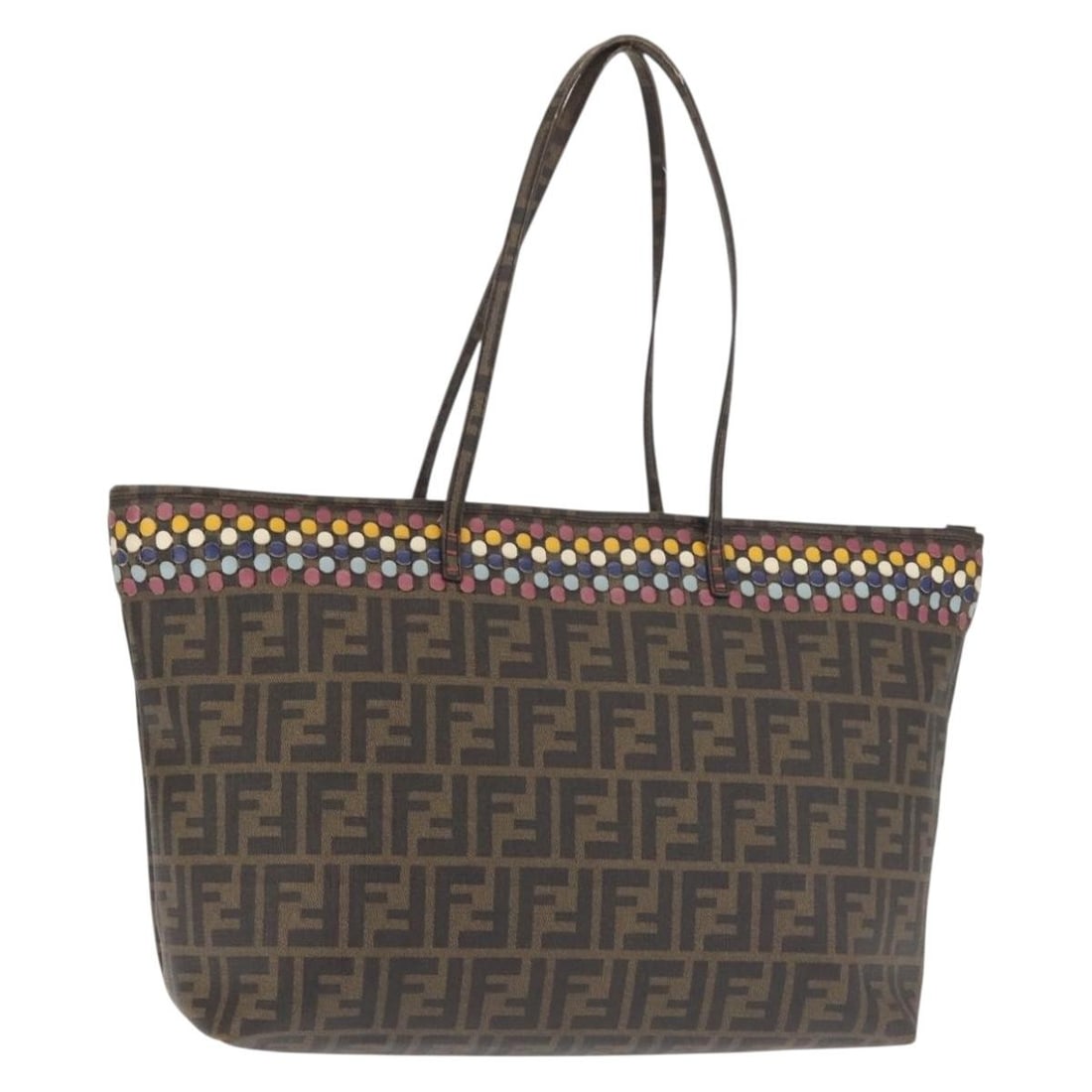 FENDI Zucca Canvas Tote in Black Brown Made in Italy: FENDI Zucca Canvas Tote in Black Brown Made in Italy Authentic Fendi tote bag in black and brown Zucca canvas. This women's bag was made in Italy and includes only the item shown, with no box or dust 