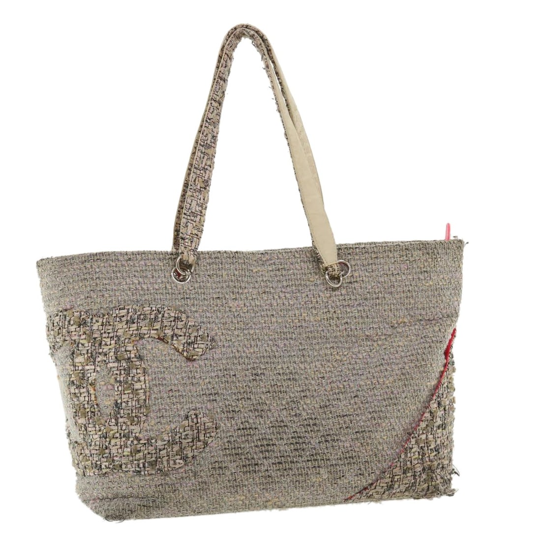 CHANEL Cambon Line Canvas Tote in Pink Gray: CHANEL Cambon Line Canvas Tote in Pink Gray Chanel Cambon Line tote bag in pink and gray canvas. This women's tote was made in France and is offered as the bag only; the item box and dust bag are not 