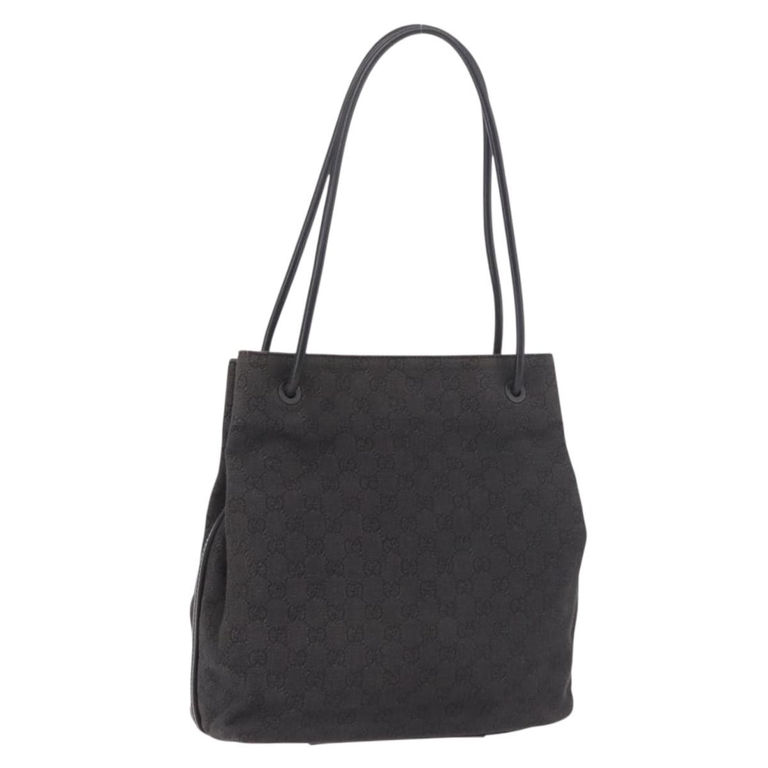 Gucci 101341 Black GG Canvas Womens Shoulder Bag: Gucci 101341 Black GG Canvas Womens Shoulder Bag Authentic Gucci shoulder bag in black GG canvas with a classic streamlined silhouette. This women's bag is made in Italy and features a shoulder strap 