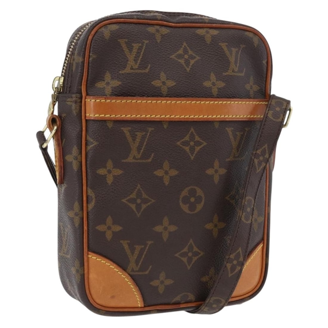 Louis Vuitton Danube Monogram Canvas Shoulder Bag M45266 France: Louis Vuitton Danube Monogram Canvas Shoulder Bag M45266 France This Louis Vuitton Monogram Danube Shoulder Bag features the iconic Monogram Canvas exterior and is designed for women. The bag has a co