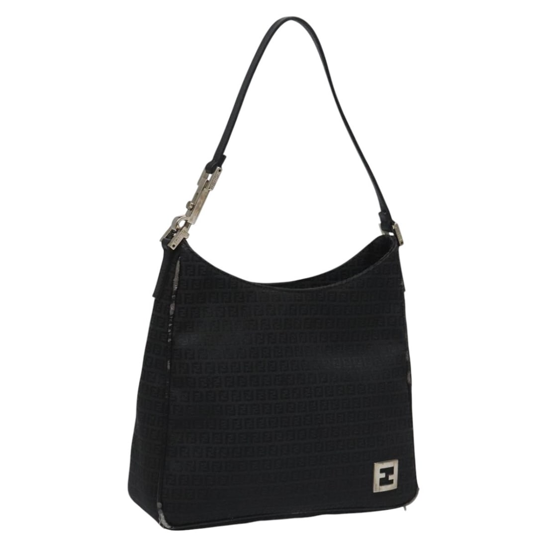 Fendi Zucchino Black Canvas Women's Shoulder Bag Made in Italy: Fendi Zucchino Black Canvas Women's Shoulder Bag Made in Italy This FENDI Zucchino Canvas shoulder bag in black offers a stylish and functional accessory for women. Crafted in Italy from signature Zuc