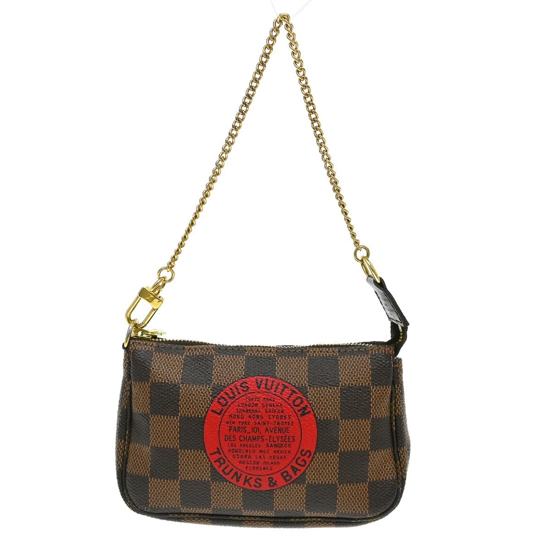 Louis Vuitton Mini Pochette Accessoires Damier Ebene Brown Pouch N58011 (1 of 15)