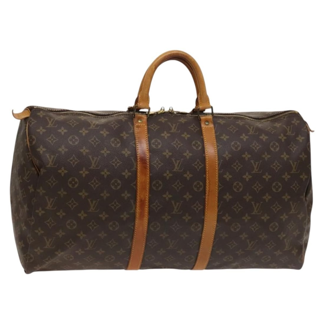 LOUIS VUITTON Monogram Keepall 55 Boston Bag M41424 Auth France: LOUIS VUITTON Monogram Keepall 55 Boston Bag M41424 Auth France Introducing the Louis Vuitton Monogram Keepall 55 Boston Bag, a classic travel companion crafted from durable Monogram Canvas. This icon