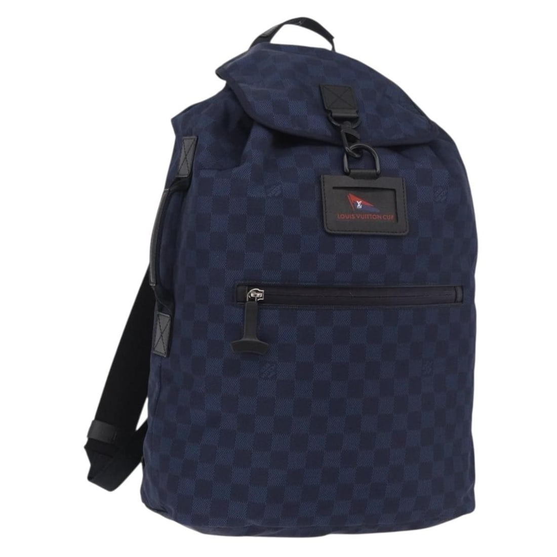 Louis Vuitton N41252 Ostro Navy Cup Canvas Backpack: Louis Vuitton N41252 Ostro Navy Cup Canvas Backpack Louis Vuitton LV Cup Ostro backpack in navy Louis Vuitton Cup canvas. This Italy-made backpack includes a dust bag and shows heavy use, with loss of