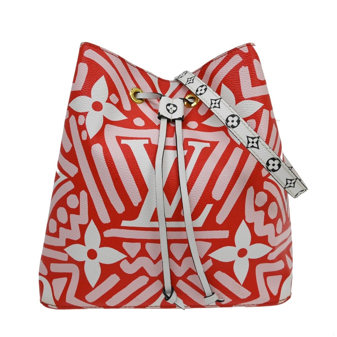 Louis Vuitton Neonoe red monogram canvas shoulder bag with strap: Louis Vuitton Neonoe red monogram canvas shoulder bag with strap Vintage Louis Vuitton Neonoe Crafty shoulder crossbody bag in red monogram canvas and leather with a coated finish. This medium bag fea