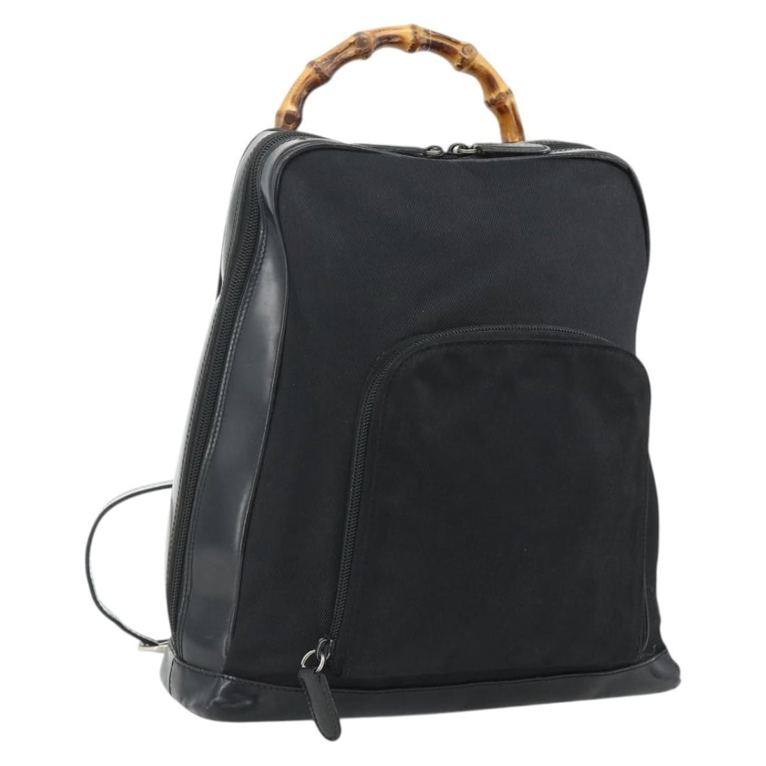 Gucci Bamboo black nylon shoulder bag 003 2058 0059 5: Gucci Bamboo black nylon shoulder bag 003 2058 0059 5 This GUCCI Bamboo Shoulder Bag is crafted from black nylon with silver-tone accents, offering a stylish and functional design. Made in Italy, the 