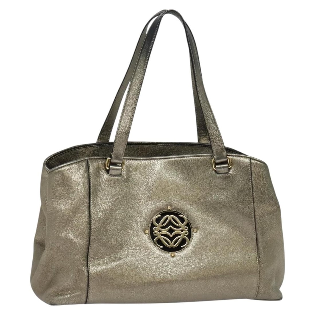 LOEWE leather tote handbag in gold tone made in Spain (1 of 18)