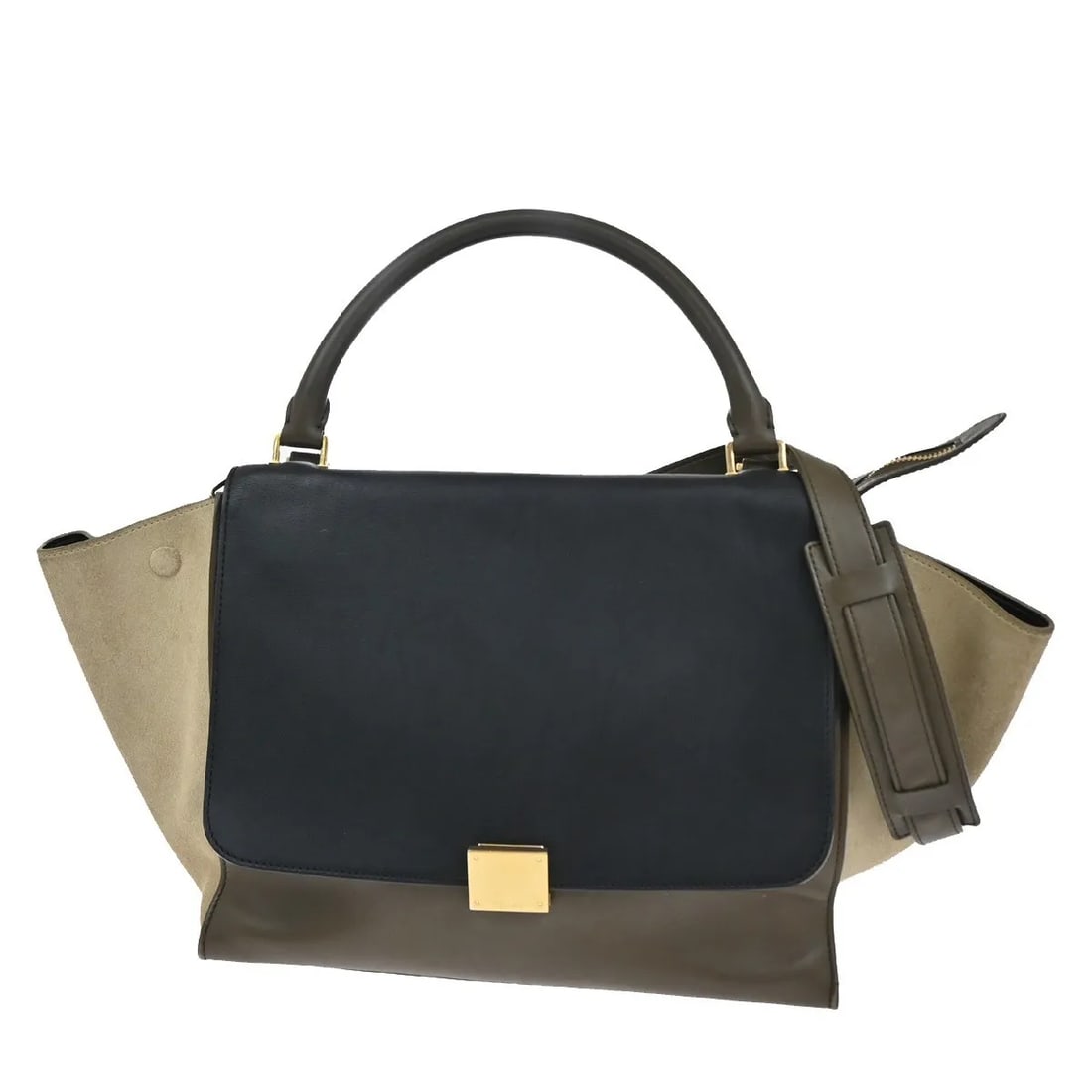 Celine Multicolor Leather And Suede Trapeze Shoulder Bag 30cm (1 of 18)