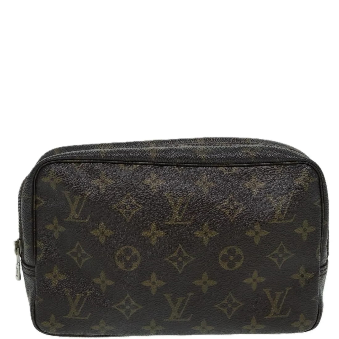 Trousse Toilette Brown Canvas Pouch by Louis Vuitton Unisex: Trousse Toilette Brown Canvas Pouch by Louis Vuitton Unisex This Louis Vuitton Trousse Toilette features the signature Monogram canvas in a brown colorway. Designed for unisex use, this toiletry pouch