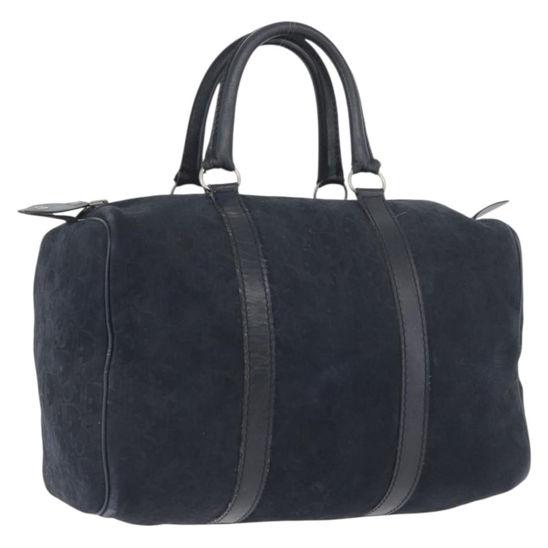Christian Dior Trotter suede canvas handbag navy silver: Christian Dior Trotter suede canvas handbag navy silver Christian Dior Trotter canvas hand bag in navy and silver with suede exterior, made in France. This women's handbag is offered without the origi