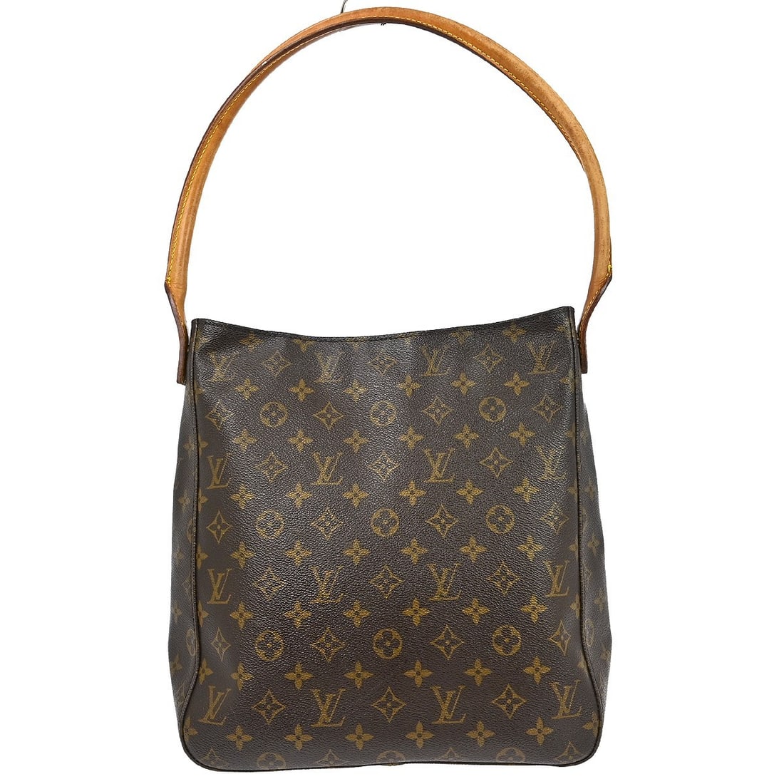 Louis Vuitton Looping GM Monogram Shoulder Bag M51145 Brown: Louis Vuitton Looping GM Monogram Shoulder Bag M51145 Brown Vintage Louis Vuitton Looping GM shoulder bag in Monogram canvas with leather trim and a beige leather shoulder strap. Made in France, this 