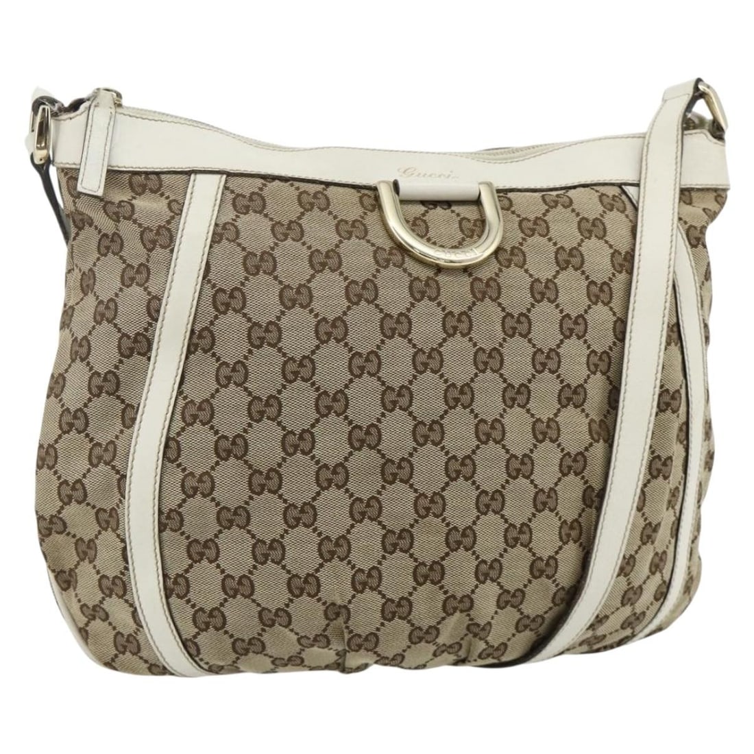 Gucci Abbey GG Canvas Beige Gold Shoulder Bag 204940: Gucci Abbey GG Canvas Beige Gold Shoulder Bag 204940 This GUCCI GG Canvas Abbey Shoulder Bag features a beige and gold color scheme and is crafted from signature GG canvas. The bag offers a spacious i