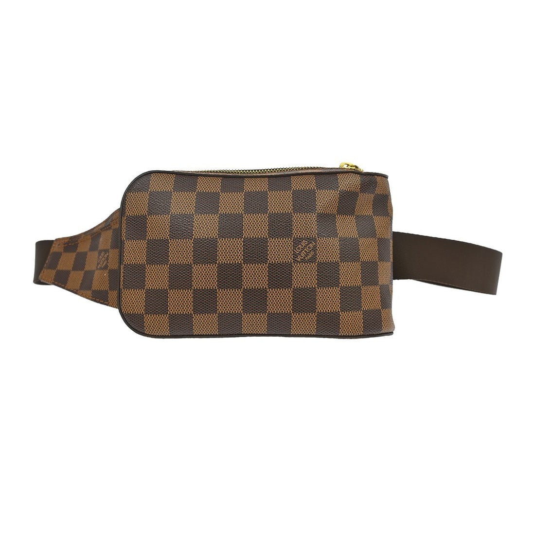 Louis Vuitton Geronimos Belt Bag Damier Ebene Canvas N51994: Louis Vuitton Geronimos Belt Bag Damier Ebene Canvas N51994 Vintage Louis Vuitton Geronimos bum bag in Damier canvas and leather with an Ebene and brown colorway. This unisex belt bag features a zip c